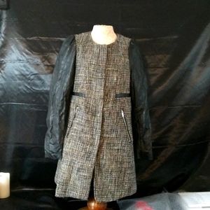 H and M women's 12 wool and faux leather peacoat